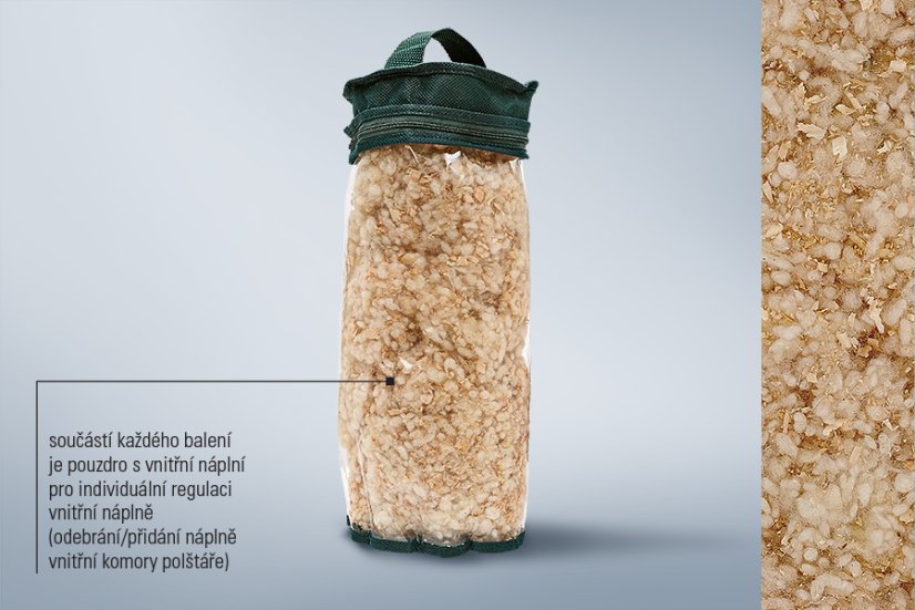 Péřový polštář Capa Nature s nastavitelnou výškou