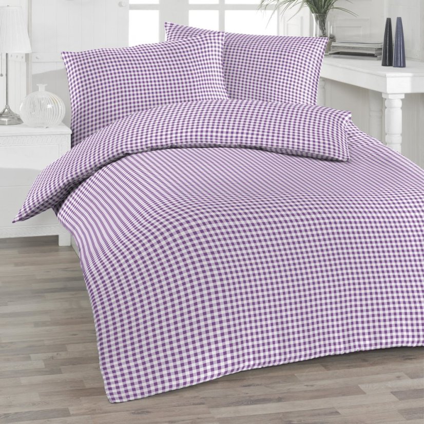 Krepové povlečení Vichy Karo Lila