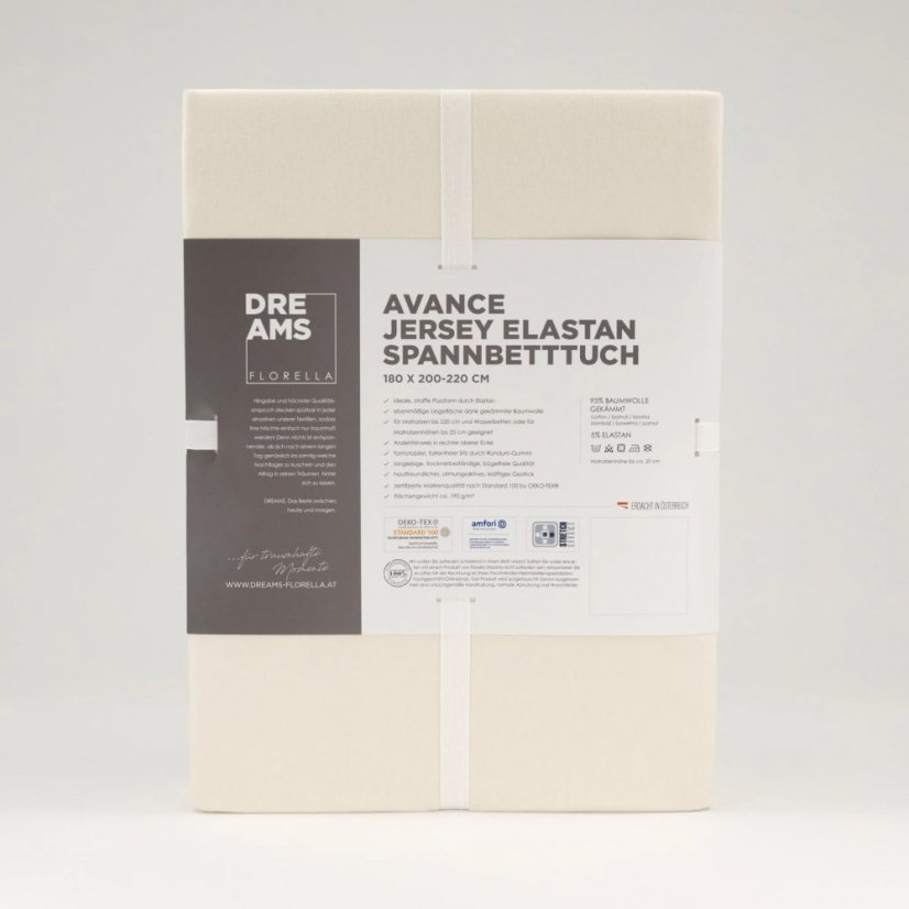 Prostěradlo Avance Jersey Elastan Ivory