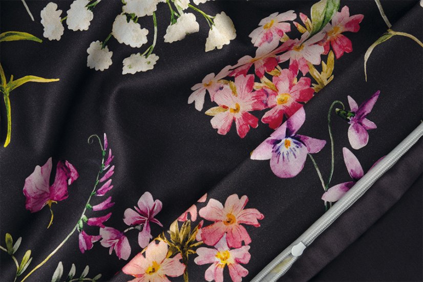 Saténové povlečení Florella Fioere Black