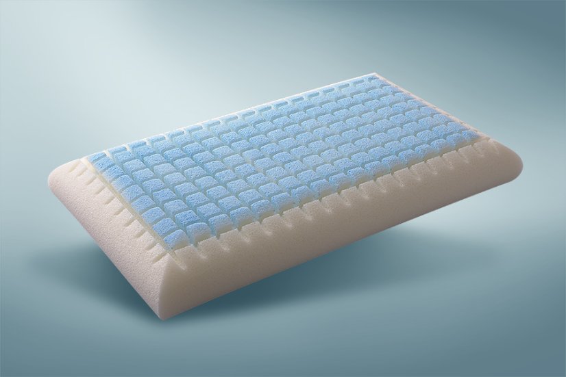 Anatomický polštář Memory Cube Cool s chladivým efektem