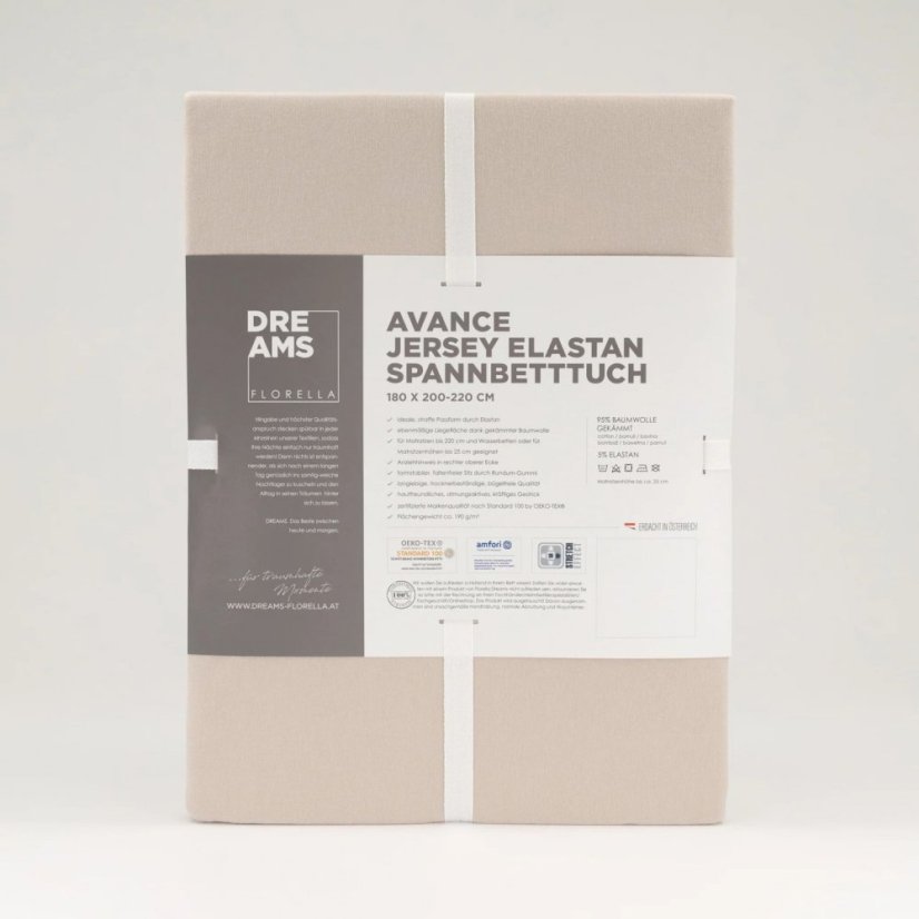Prostěradlo Avance Jersey Elastan Beige